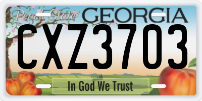 GA license plate CXZ3703