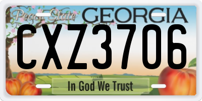 GA license plate CXZ3706