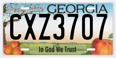GA license plate CXZ3707