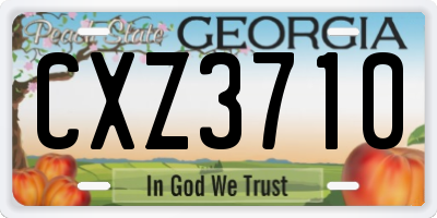 GA license plate CXZ3710