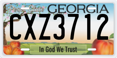 GA license plate CXZ3712