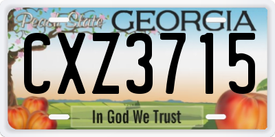 GA license plate CXZ3715