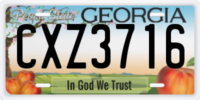 GA license plate CXZ3716