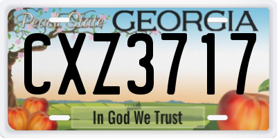 GA license plate CXZ3717