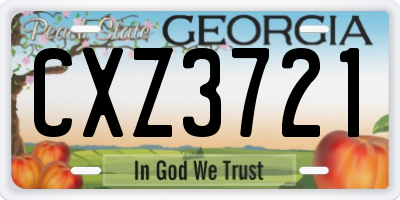 GA license plate CXZ3721