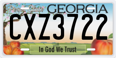 GA license plate CXZ3722