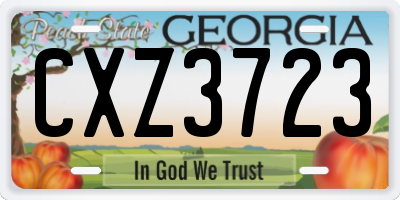 GA license plate CXZ3723