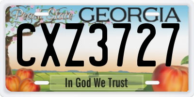 GA license plate CXZ3727