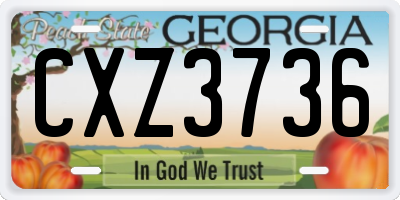 GA license plate CXZ3736