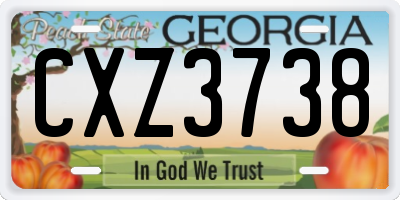 GA license plate CXZ3738