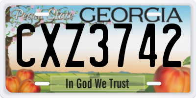 GA license plate CXZ3742