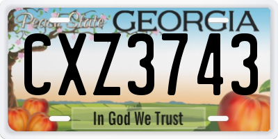 GA license plate CXZ3743