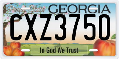 GA license plate CXZ3750