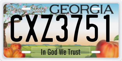 GA license plate CXZ3751