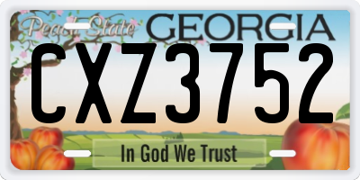GA license plate CXZ3752