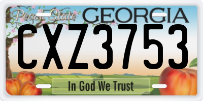 GA license plate CXZ3753