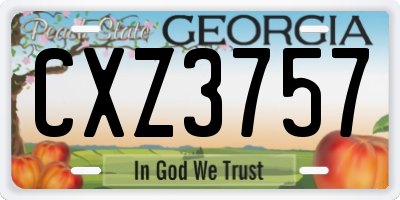 GA license plate CXZ3757