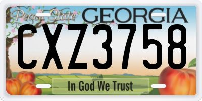 GA license plate CXZ3758