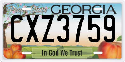 GA license plate CXZ3759