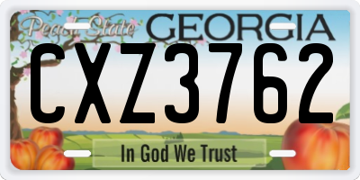 GA license plate CXZ3762