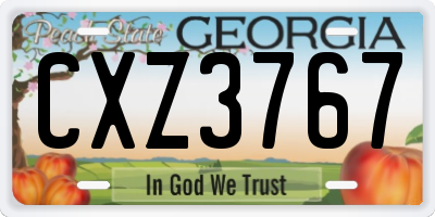 GA license plate CXZ3767