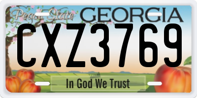 GA license plate CXZ3769