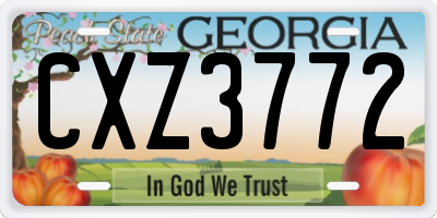 GA license plate CXZ3772