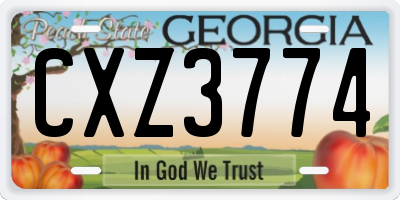 GA license plate CXZ3774