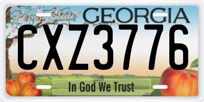 GA license plate CXZ3776