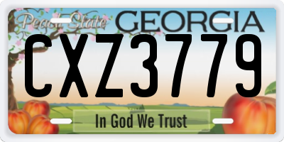GA license plate CXZ3779