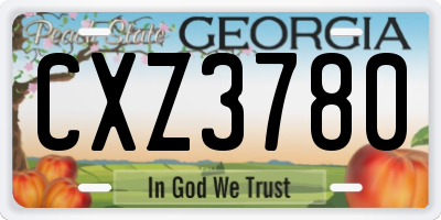 GA license plate CXZ3780