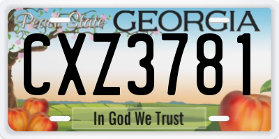 GA license plate CXZ3781