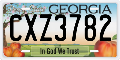 GA license plate CXZ3782