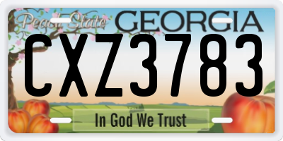 GA license plate CXZ3783