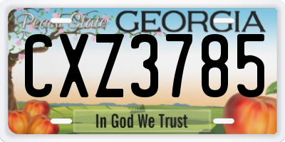 GA license plate CXZ3785