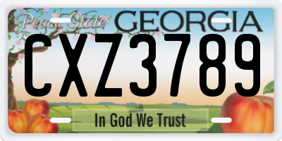 GA license plate CXZ3789