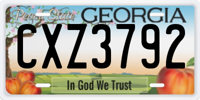 GA license plate CXZ3792