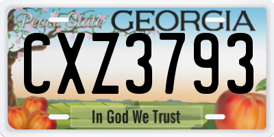 GA license plate CXZ3793