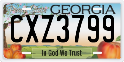 GA license plate CXZ3799