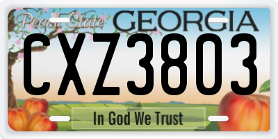 GA license plate CXZ3803