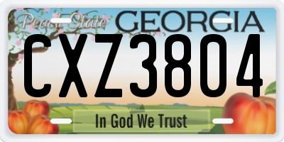 GA license plate CXZ3804
