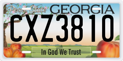 GA license plate CXZ3810