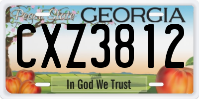 GA license plate CXZ3812