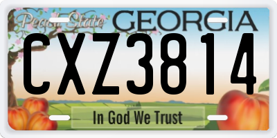 GA license plate CXZ3814