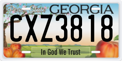 GA license plate CXZ3818