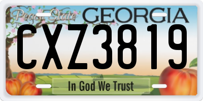 GA license plate CXZ3819