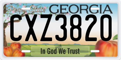 GA license plate CXZ3820