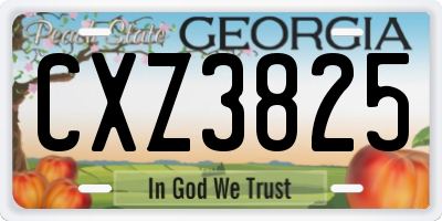 GA license plate CXZ3825