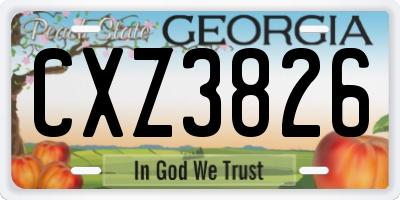 GA license plate CXZ3826
