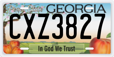 GA license plate CXZ3827